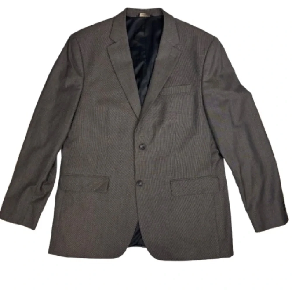 Banana Republic 44R Wool Blend Suit Brown Micro Check Blazer Pants 34x30 - Picture 2 of 16